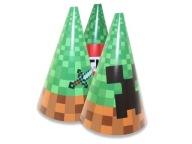 PAPIEROVÉ ČIAPKY k narodeninám MINECRAFT, 6 ks