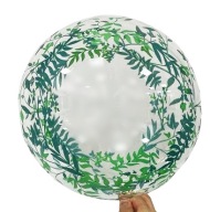 Priehľadný balón s potlačou buxusu, 45 cm