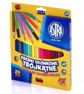 Ceruzkové pastelky 24 farieb Astra, trojuholníkové, 312110