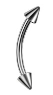 Piercing do ucha, piercing do obočia s kužeľom SS316L 1,2/10/3 mm