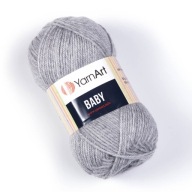 YarnArt Baby 195 PRIADZA ŠEDÁ 50g/150m AKRYL NA HÁČKOVANIE