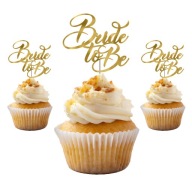 Bride to Be hen party cupcake topper GOLD