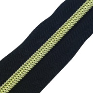 Zipsová páska, zips, čierna, zlaté zuby, 1 meter