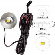 Malé svietidlo na montáž nábytku LED Point 4000K PODSKRIŇOVÉ LAMPA 0,7W