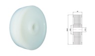 Rovný plastový valček bez ložísk, priemer 100 mm, priemer 15
