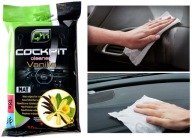 30 x VLHČENÉ Utierky ČISTIACE Utierky do kokpitu na auto Q11 VANILKA