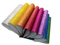 Blok B5 Aliga papier s trblietkami, 8 farieb, samolepiaci