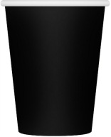 Čierne narodeninové papierové poháre na Halloween 250 ml 6 ks.