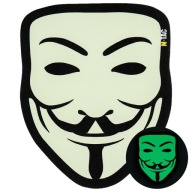 ANONYMNÁ FACE GUY FAWKES NÁPLATA ANONYMITA FLUORESCENT M-TAC