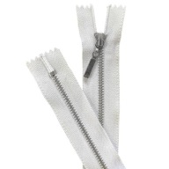TENKÝ KOVOVÝ Zips VT0 100 cm STRIEBORNÝ 1 ks.