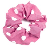 SCRUNCHIES gumička do vlasov s bodkami, RUŽOVÁ