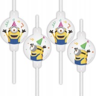 Papierové slamky Minions 4 kusy Narodeninové