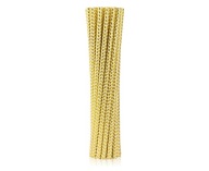 Rúrky (slamky) z papiera. zlaté vzory, 6x197mm / 12ks (lesklý vzor)