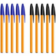 10 ks x pero BIC Orange Original Fine 0,8 mm: 5x modré a 5x čierne