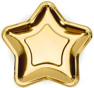 Taniere STAR, zlaté, chrómové, 6 ks, XL narodeniny