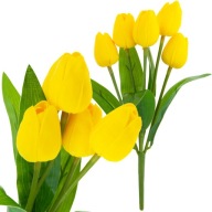 TULIPÁNOVÁ VEĽKÁ KYTICA TULIPÁNOV X5 UMELÝCH KVETOV TULIPÁNY V ŽLTEJ KYTICI