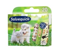 Salvequick Animals vodeodolné náplasti pre psov a mačky pre deti, 20 ks.