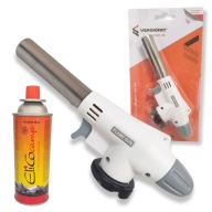 SET Plynový horák, ručná piezoelektrická teplovzdušná pištoľ + 1x plynová kartuša 220g
