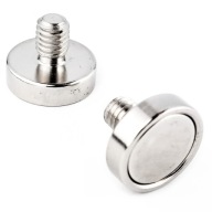 NEODYMOVÝ MAGNET 16 MM V POUZDE S VONKAJŠÍM ZÁVITOM KAPACITA 10 KG - 2 KS