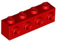LEGO Brick 1x4/4 záložky červená 30414/4157223