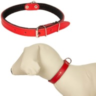 Kožený obojok s filcom psík 25-32cm/10mm Červený