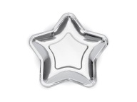 Taniere - Star, strieborné, 18 cm, 6 ks.