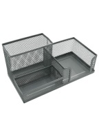 Pen&GO Organizér na pero na stôl sieťovaný box na náradie PG9058 Silver