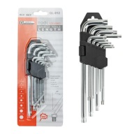 Sada kľúčov Torx kľúče s dierkou, 9 kusov. Oceľový imbusový kľúč T10-T50 9