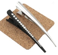 SVORKY DO VLASOV STRIEBORNÁ ČIERNA ZIRKÓN 12 cm TUKÁNSKÝ ZOBÁK 2 kusy