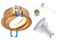 STROPNÉ SVETLO POD ZAPOMÍNANÉ LED KRUHOVÉ POHYBLIVÉ ZLATÉ EDO +GU10 +LED ŽIAROVKA