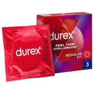 Durex Feel Thin Extra Lubricated tenké kondómy, 3 kusy