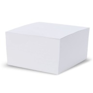 KANCELÁRSKA KOCKA, BIELA ​​LEPENÁ 85x85x35mm 1 ks.
