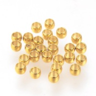 Dištančné korálky, nehrdzavejúca oceľ, črepník, pozlátené 24K zlatom, 2x1mm, 100ks