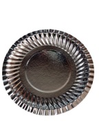 Papierové taniere 18 cm strieborné, bal. 50 kusov