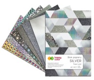 BLOK A5 STRIEBORNÝ PAPIER A5 150-230g 10 listov GLITTROVÁ METALICKÁ ZM.