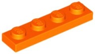 LEGO TANIER 1X4 ORANŽOVÝ Č. 3710 - 3 KS