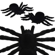 UMELÉ PAVÚKY ČIERNE VEĽKÉ HALLOWEENSKÉ DEKORÁCIE x2 DEKORÁCIE PAVÚVKY x2