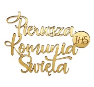 Prvé sväté prijímanie IHS Bočná ozdoba na tortu Zlaté PLEXI zrkadlo