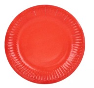 Papierové taniere ČERVENÉ jednorazové taniere Ø 18cm 6 kusov