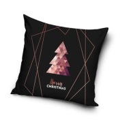 Obliečka na vankúš 40x40, vianočný vianočný vzor, ​​čierna a zlatá