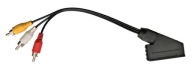 EURO SCART zástrčka/3x RCA cinch kábel (20cm)