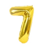 7 FÓLIOVÝ ZLATÝ BALÓN V TVARE ČÍSEL SEDEM 100CM HÉLIUM AIR NARODENINY