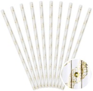 papierové slamky zlaté KVETY dekorácia SET 19,5 cm LUX