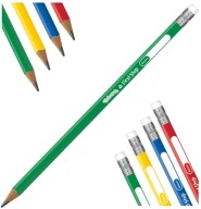 TROJUHOLNÍKOVÁ ceruzka s gumou na učenie písať, tenká COLORINO HB