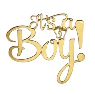 Je to Boy Baby Shower Dekorácia na stranu torty - narodenie chlapčeka - Zlaté plexisklo