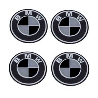 60 mm emblémy BMW pre kryty kolies, čierne, 6 cm