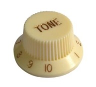 Gitarový gombík v štýle Strat, starý biely „TONE“