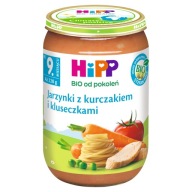 Obed Zelenina s kuracím mäsom a knedľou po 9. mesiaci HiPP BIO 220 g