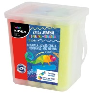 KIDEA Jumbo farebná krieda, hrubá, farebná + neónová, 12 kusov