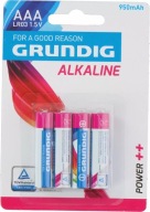 AAA alkalické batérie LR03 R3 sada GRUNDIG x4